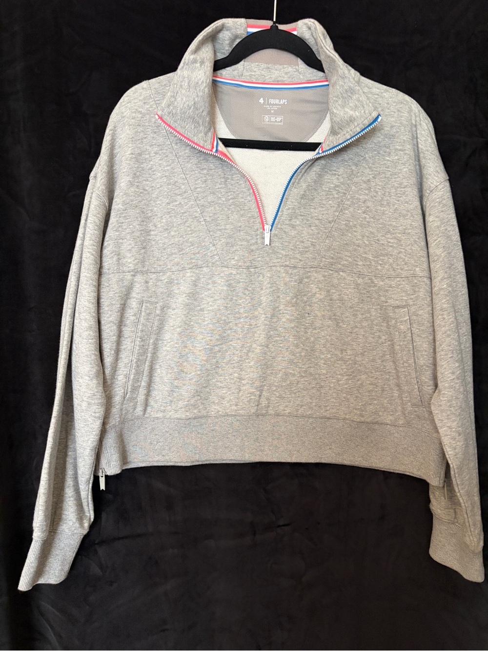 Fourlaps Re-Up Gray Quarter Zip Pullover Sweatshirt Women’s M